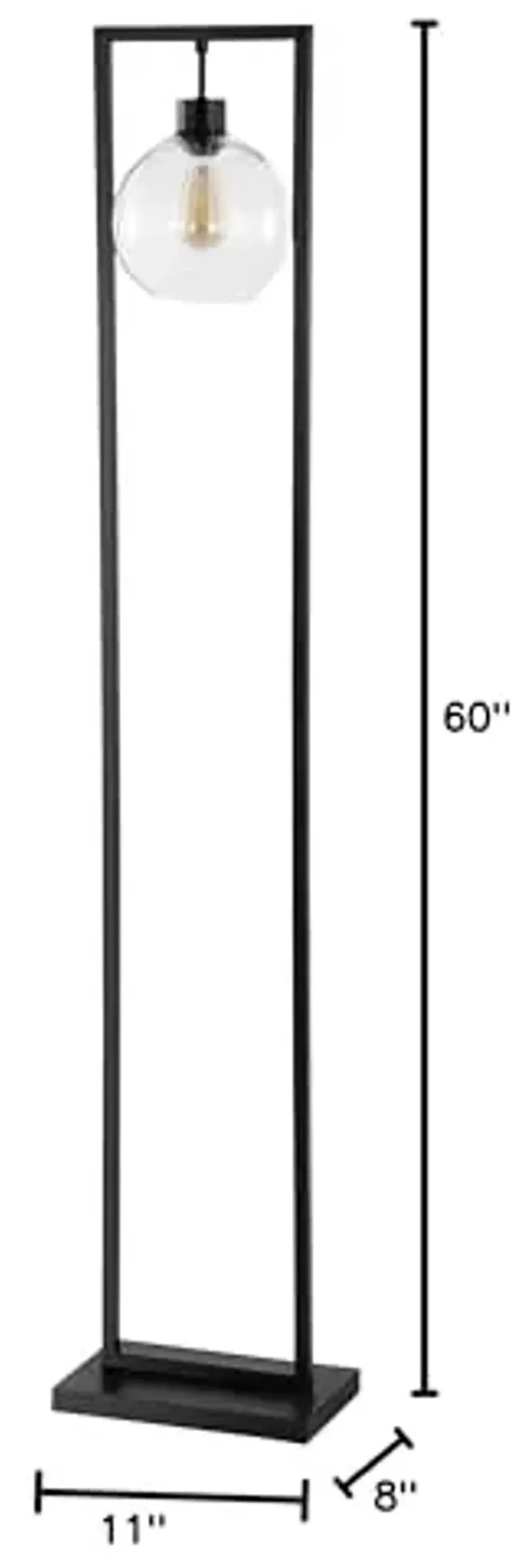 SAFAVIEH Lighting Collection Jalisa Mid-Century Modern Retro Industrial Black 60-inch Floor Lamp (LED Bulb Included)