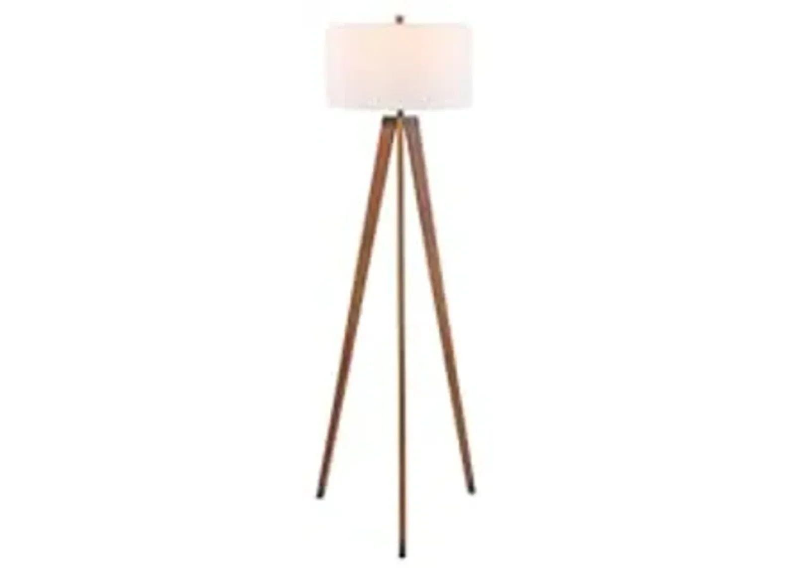 Safavieh Lighting Collection Cameo Mid-Century Modern Walnut Brown 62-inch Tripod Floor Lamp (LED Bulb Included)