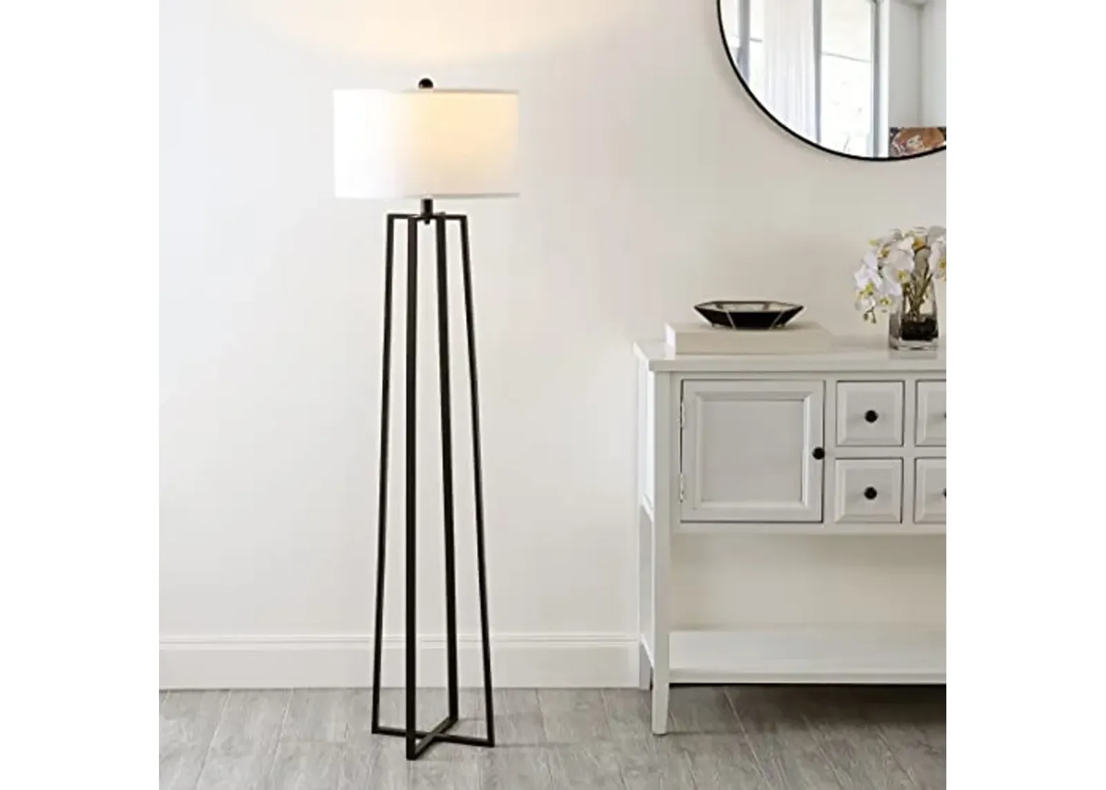 Safavieh Lighting Collection Kairi Modern Black 60-inch Floor Lamp (LED Bulb Included)