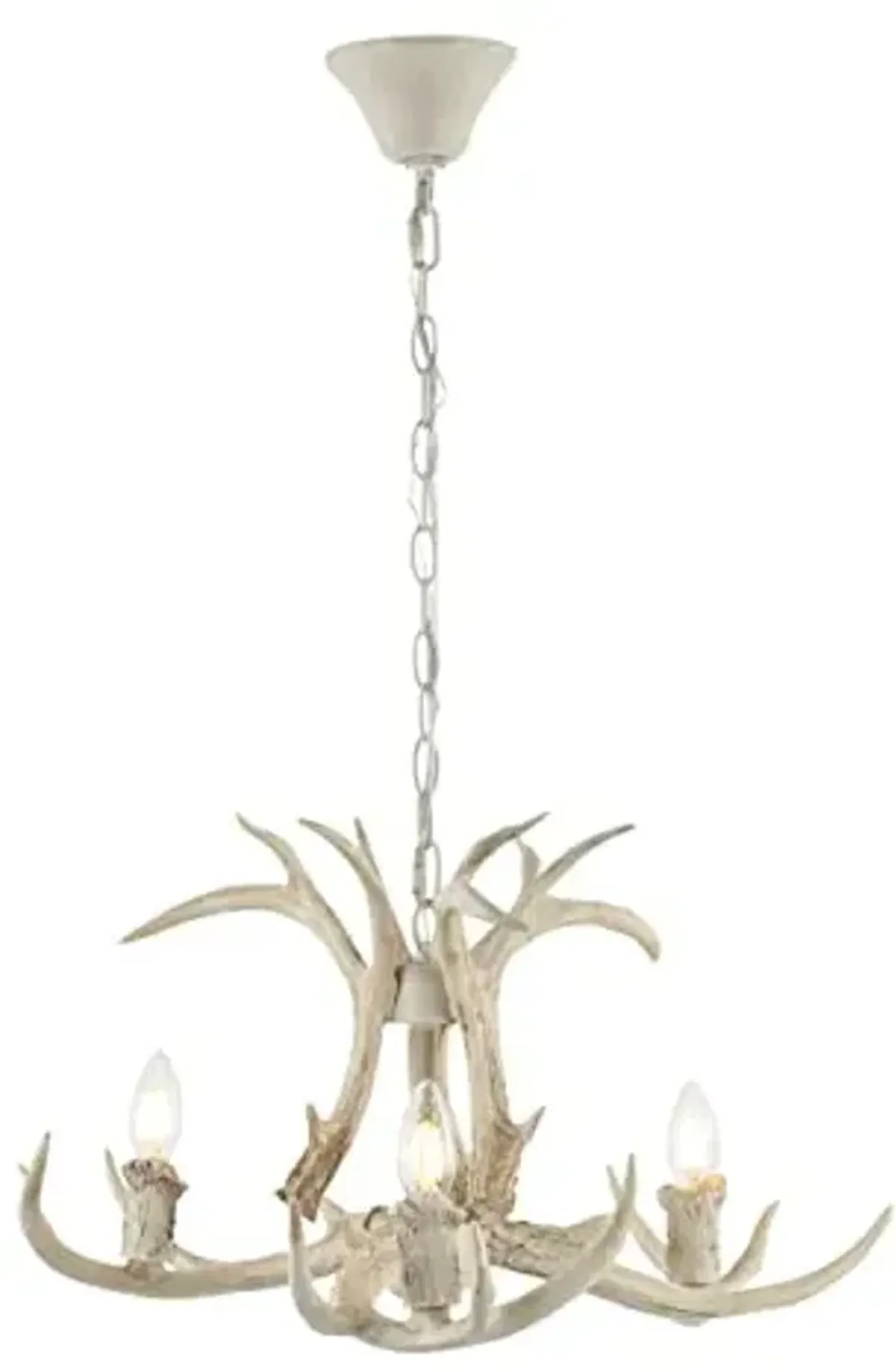 SAFAVIEH Lighting Collection Cenwyn Rustic Farmhouse Antique White Antler Chandelier