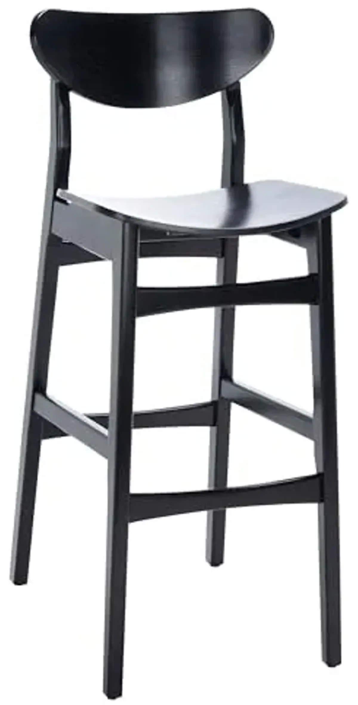 SAFAVIEH Home Collection Thaxton Mid-Century Farmhouse Black 30-inch Set of 2 Bar Stool