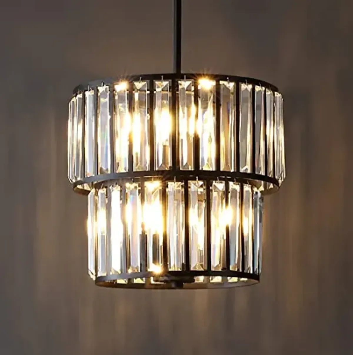 SAFAVIEH Lighting Collection Crissa Art Deco Black/Clear Crystal Chandelier