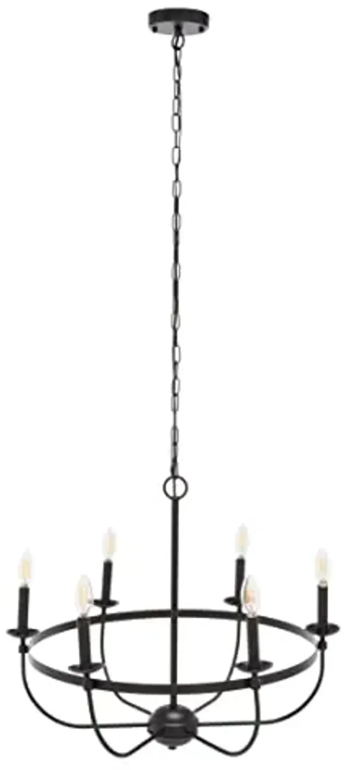 SAFAVIEH Lighting Collection Lannan Modern Farmhouse Black 6-Light Chandelier