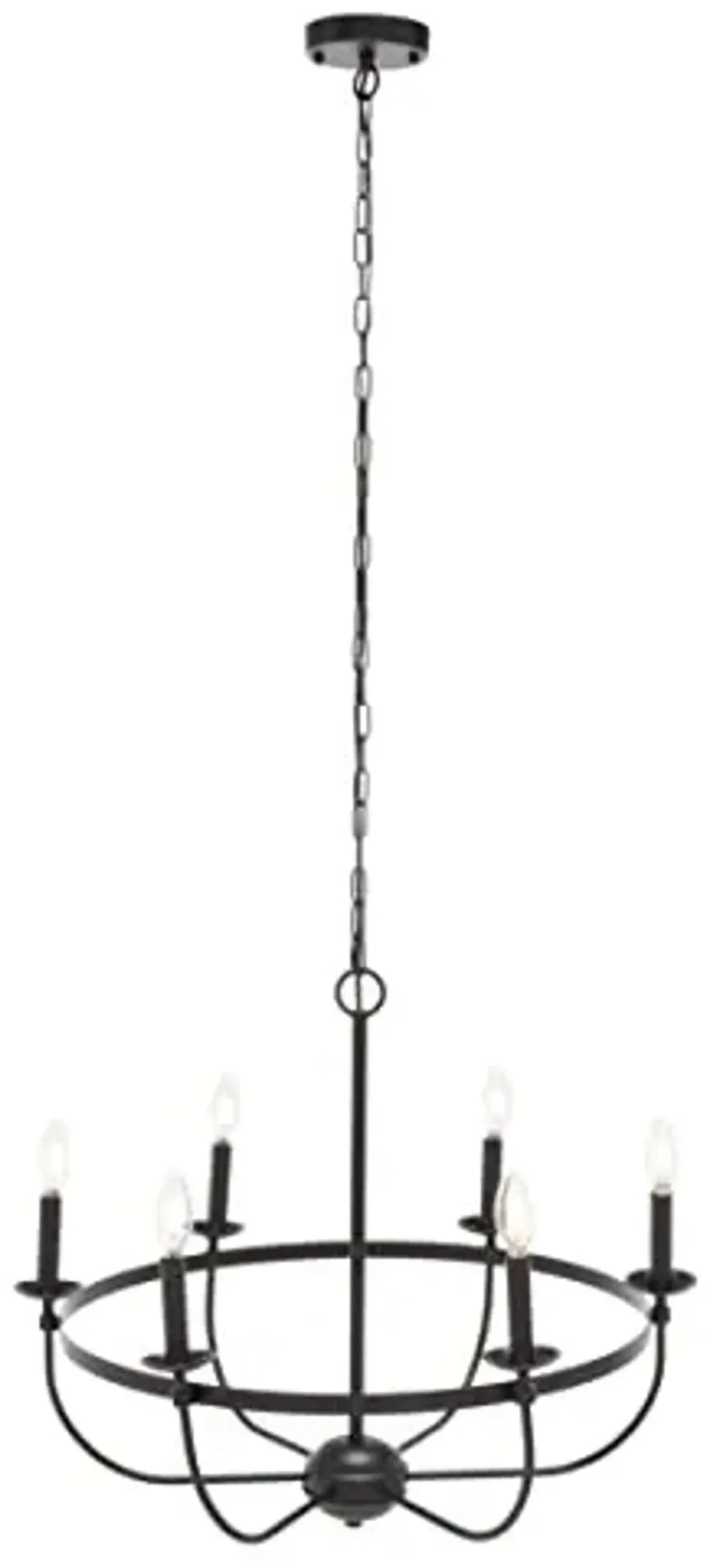 SAFAVIEH Lighting Collection Lannan Modern Farmhouse Black 6-Light Chandelier