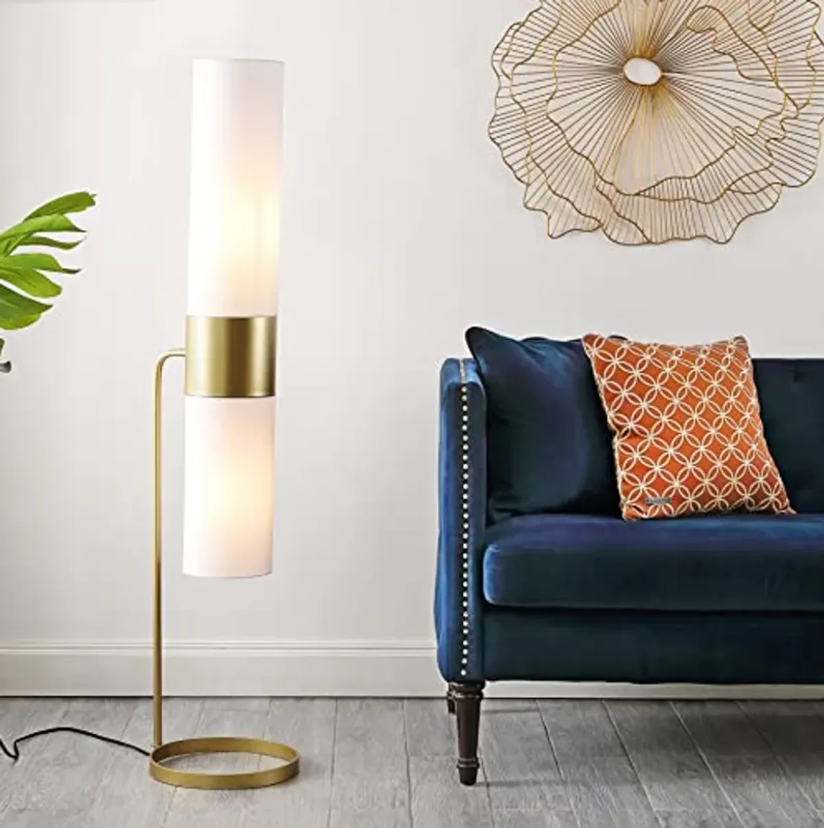 SAFAVIEH Lighting Collection Fierro Modern Gold 55-inch Floor Lamp (LED Bulbs Included)