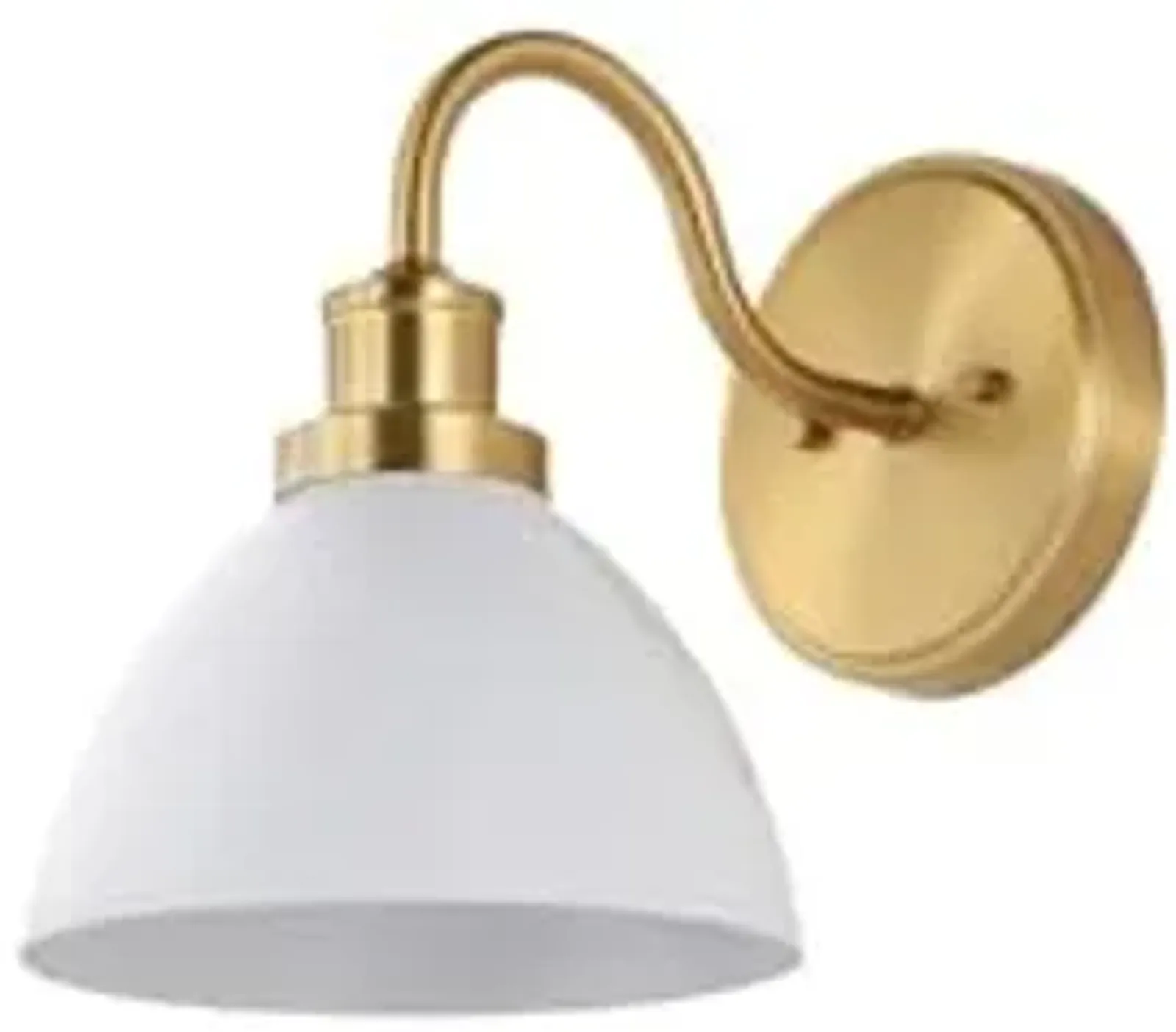 SAFAVIEH Lighting Collection Genetta Gold/White Shade Dome Single Wall Sconce