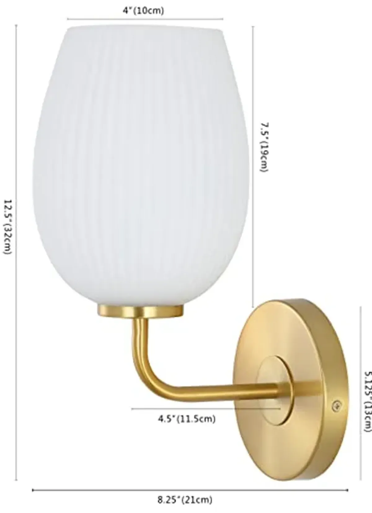 SAFAVIEH Lighting Collection Idina Contemporary Brass/White Uplight Single Wall Sconce