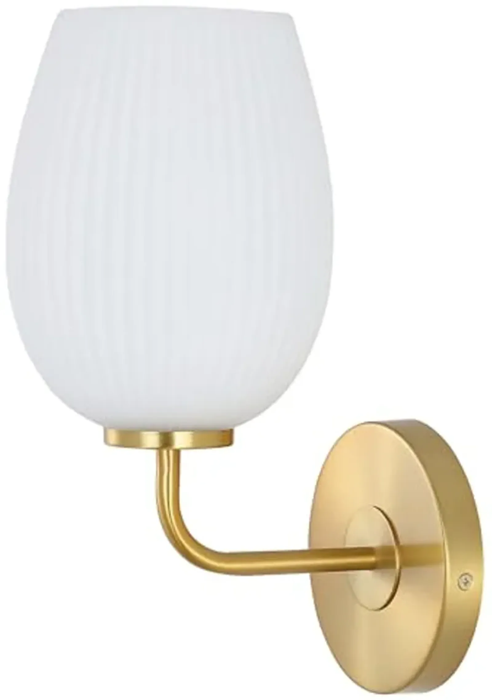 SAFAVIEH Lighting Collection Idina Contemporary Brass/White Uplight Single Wall Sconce