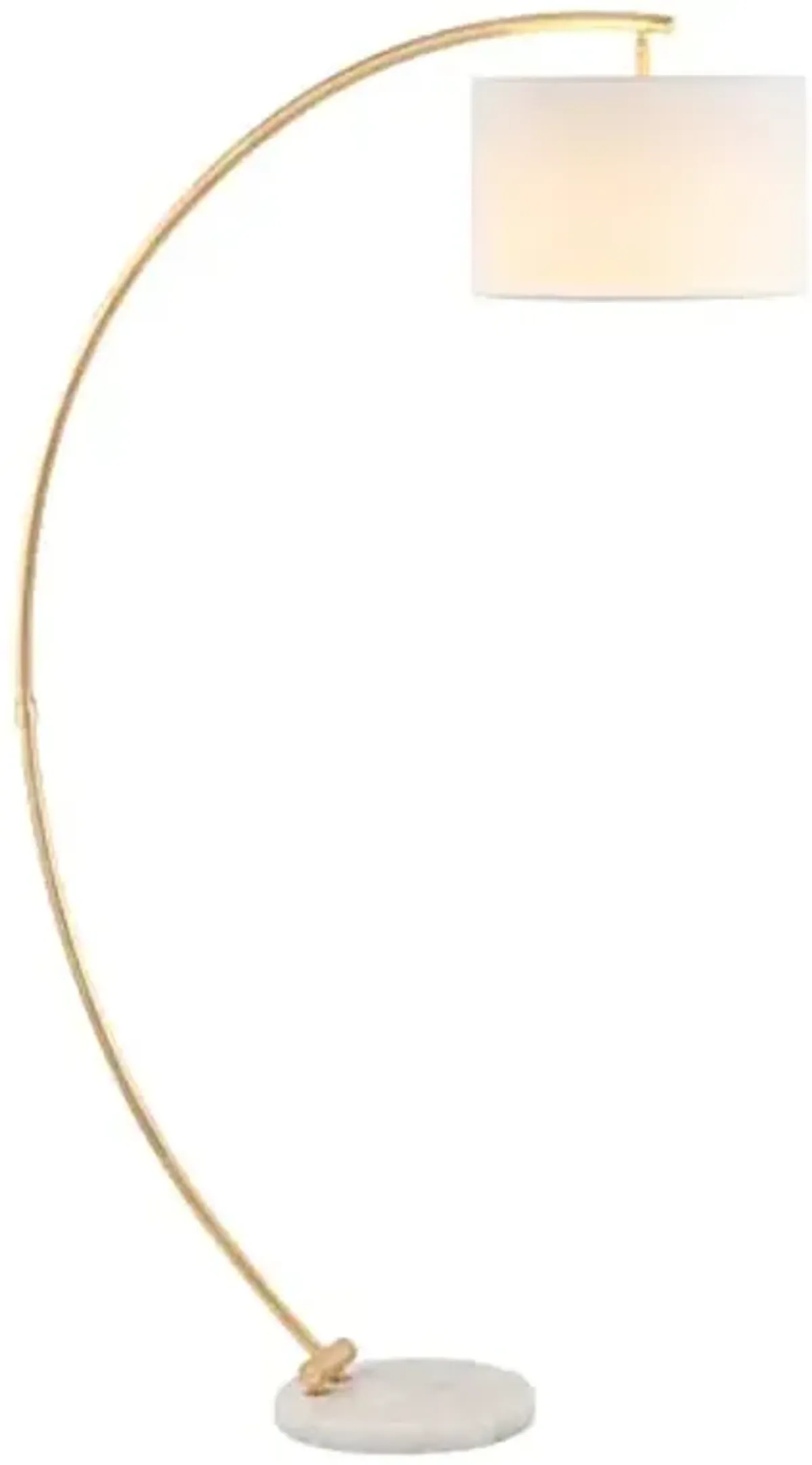 SAFAVIEH Lighting Collection Madigan Contemporary Gold/White 70-inch Arched Floor Lamp (LED Bulb Included)