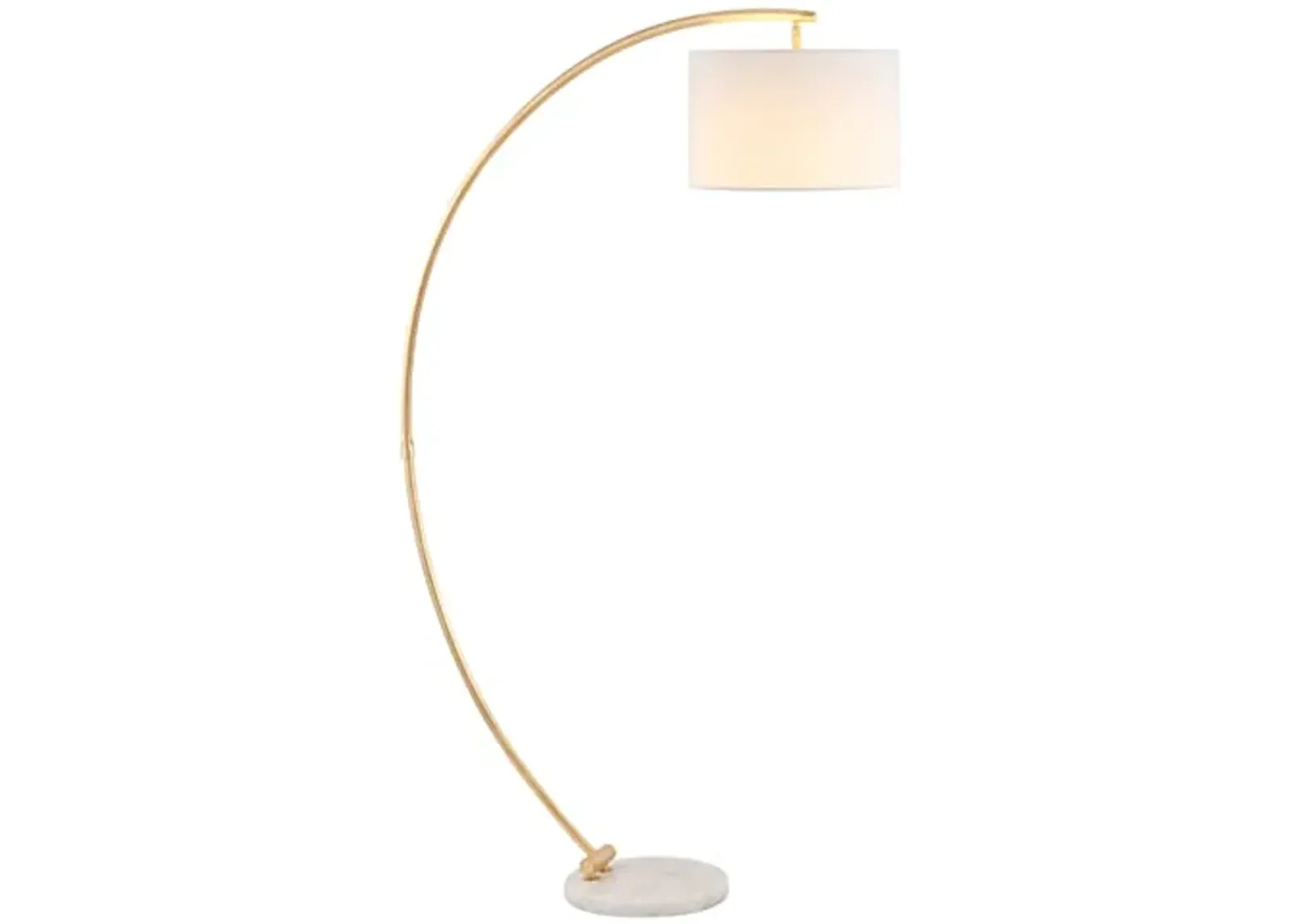 SAFAVIEH Lighting Collection Madigan Contemporary Gold/White 70-inch Arched Floor Lamp (LED Bulb Included)