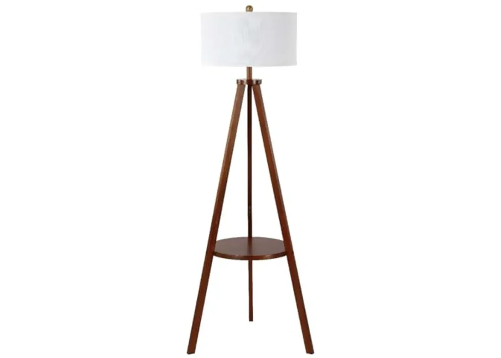 Safavieh Lighting Collection Faris Mid-Century Modern Natural 68-inch 1-Shelf Tripod Floor Lamp