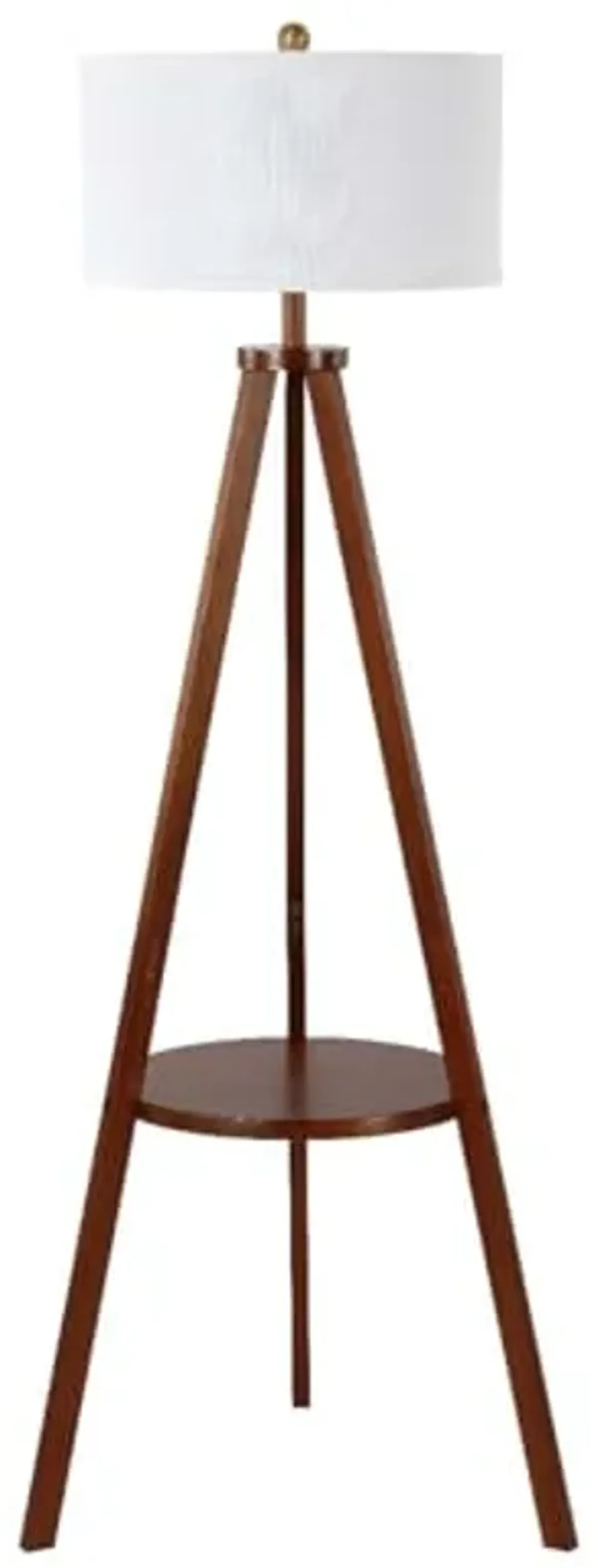 Safavieh Lighting Collection Faris Mid-Century Modern Natural 68-inch 1-Shelf Tripod Floor Lamp