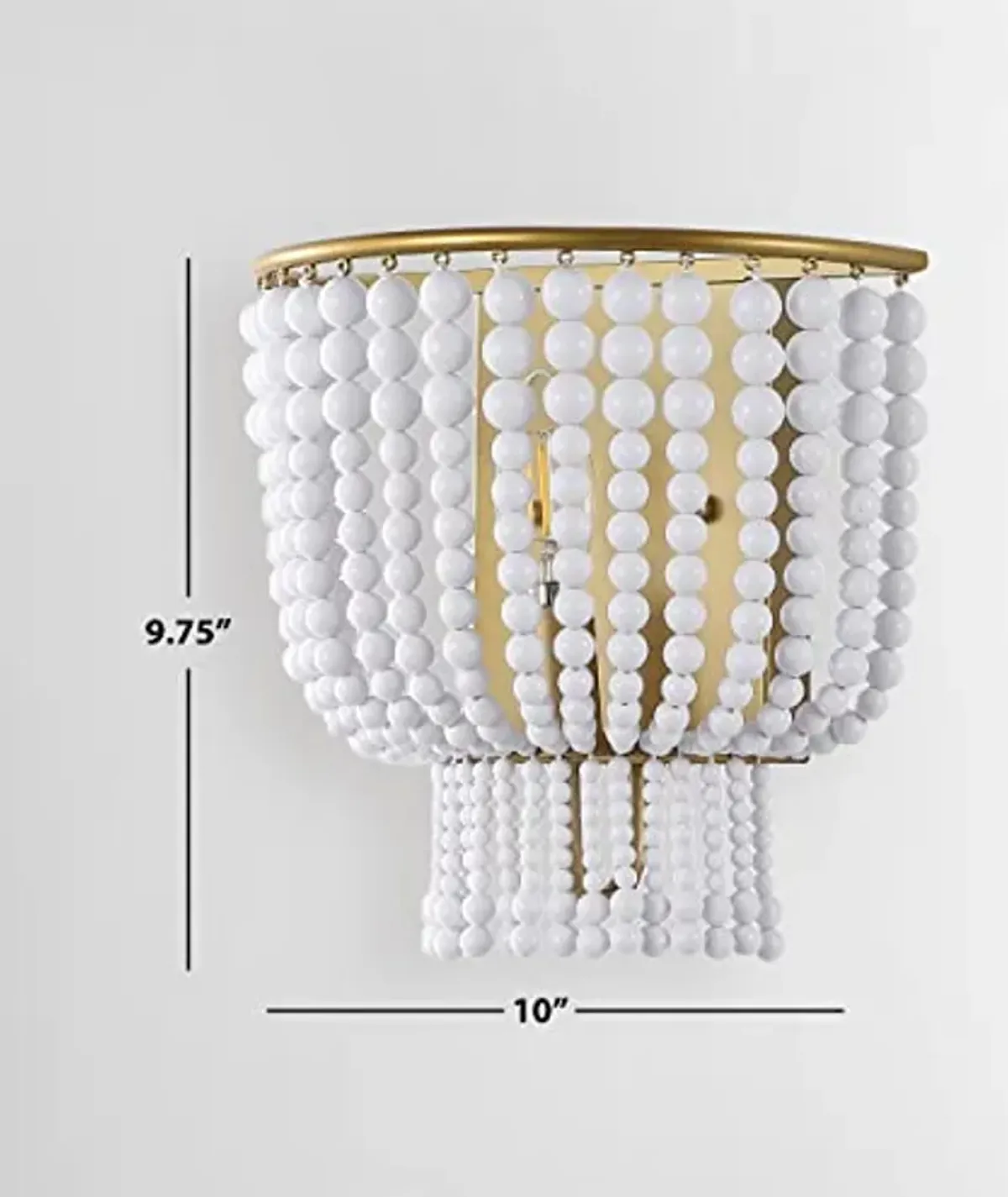 SAFAVIEH Lighting Collection Celyn Contemporary Boho White/Brass Beaded Single Wall Sconce