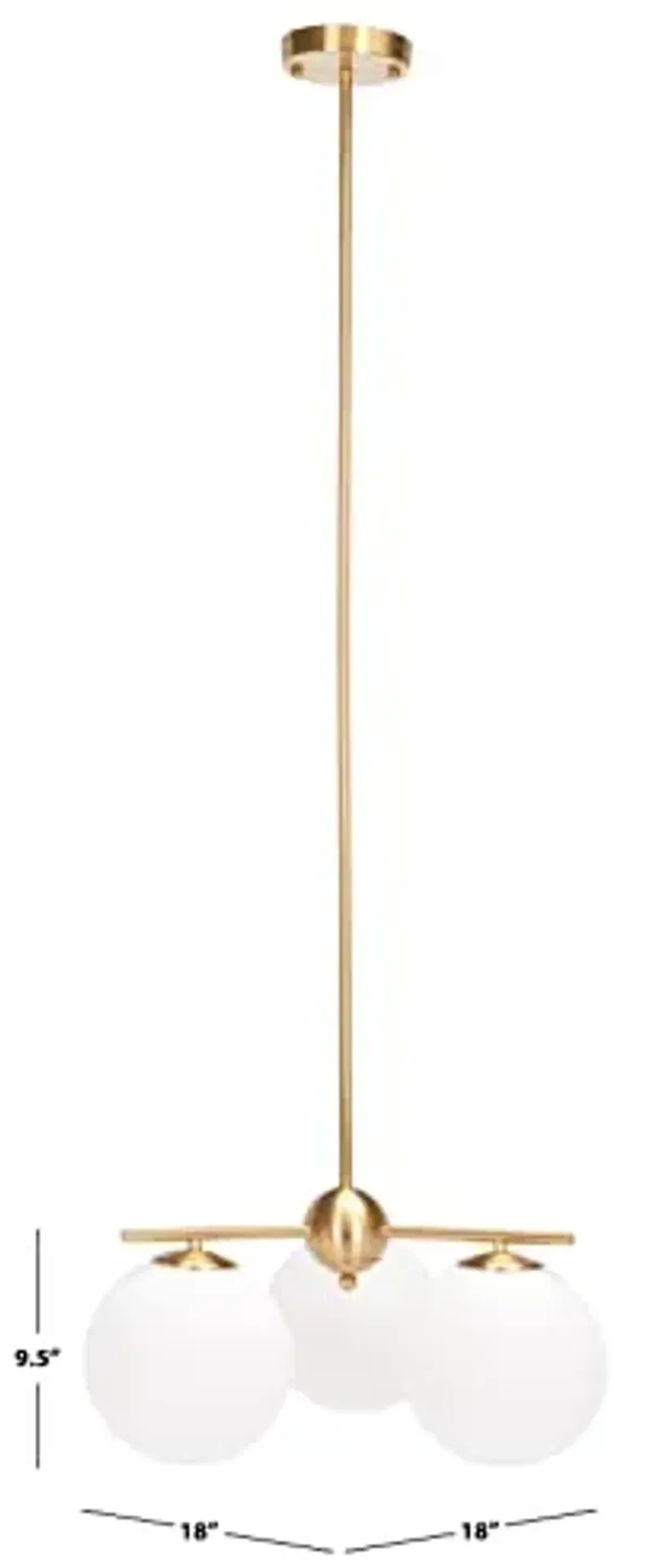 SAFAVIEH Lighting Collection Cantrys Mid-Century Modern Retro Gold/White Orb Chandelier