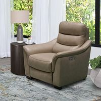Abbyson Living Traditional Leather Power Recliner, Beige