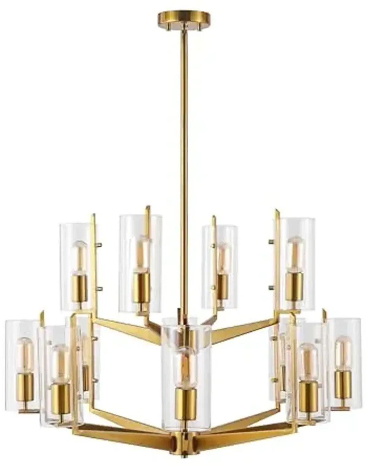 SAFAVIEH Couture Lighting Collection Jennica Art Deco Glam Gold Glass Chandelier