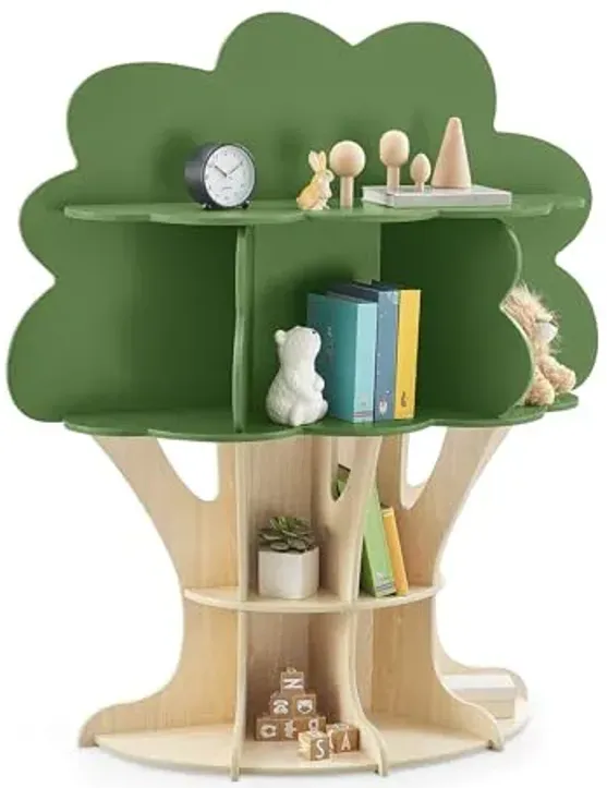 Delta Children Tree Bookcase - Greenguard Gold Certified, Fern Green/Crafted Natural