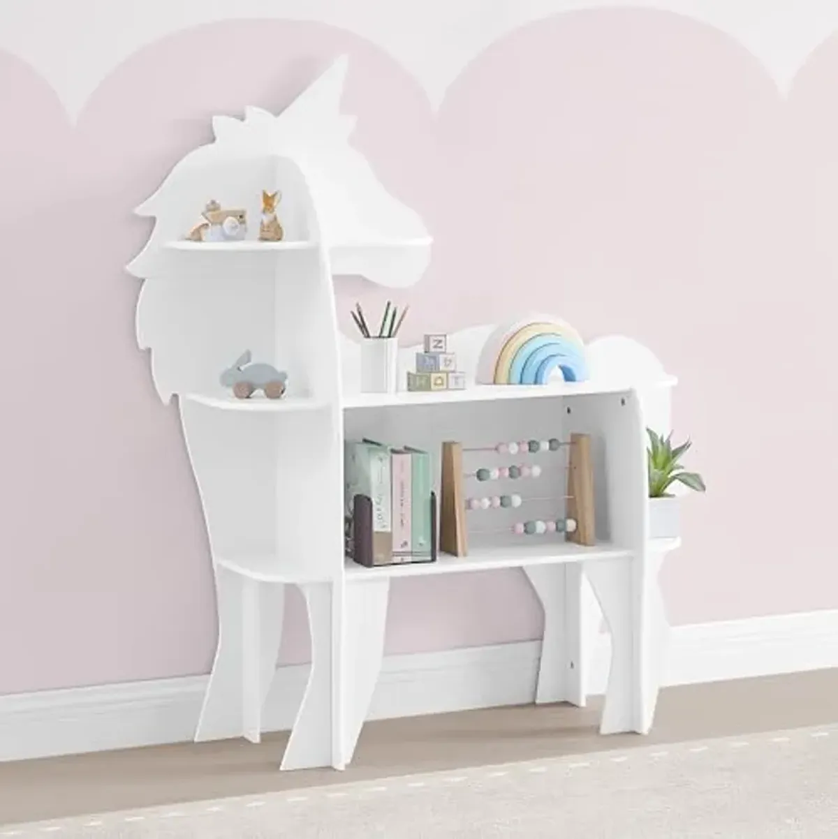 Delta Children Unicorn Bookcase - Greenguard Gold Certified, White