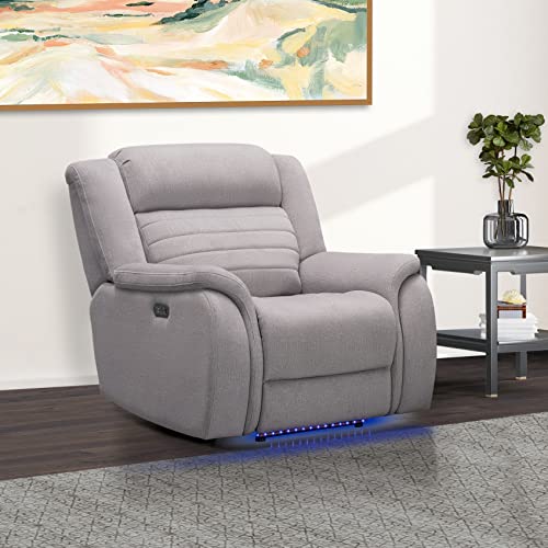 Abbyson Living Power Reclining Chair with Heat + Message, Gray