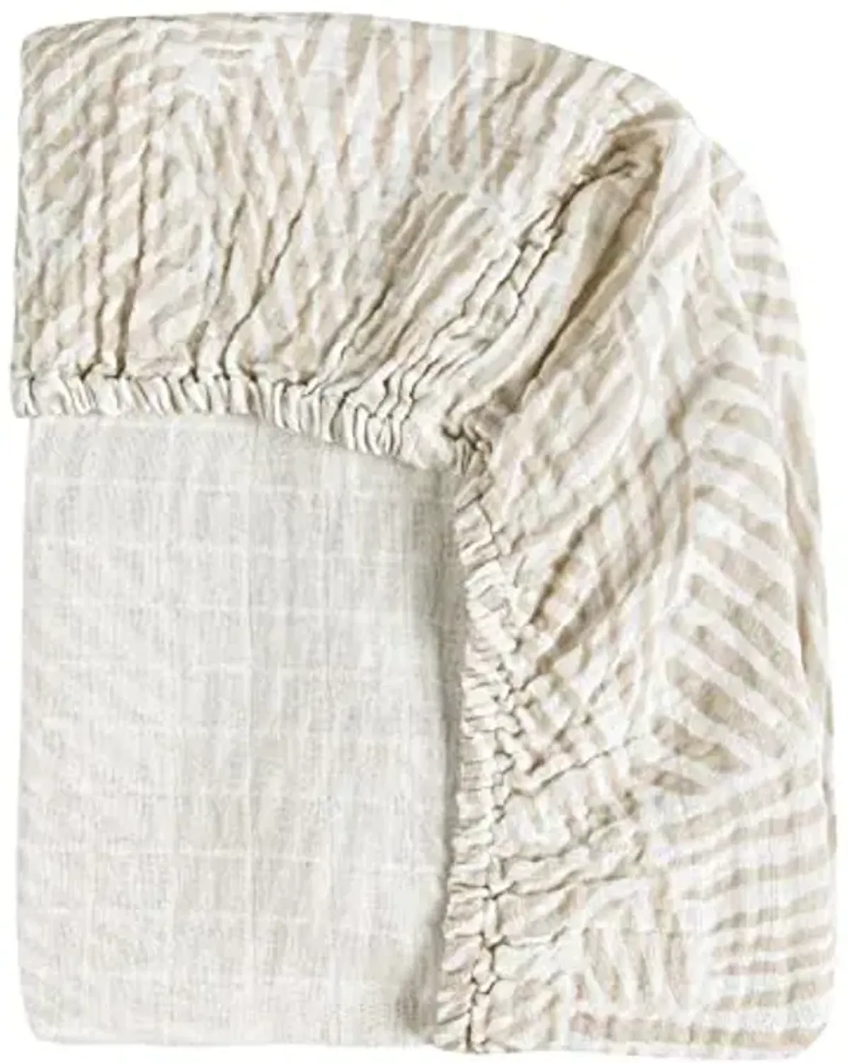 Babyletto Muslin Baby Bassinet Sheets for Girls & Boys - GOTS Certified Breathable Organic Cotton Cover - 360° Fitted, Soft, Gentle & Cozy Rectangle Bedside Bassinet Sheets - Oat Stripe
