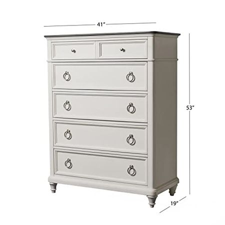 Abbyson Living Two-Toned Drawer Chest, White