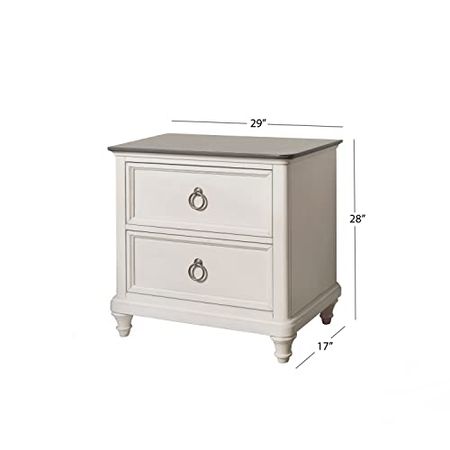 Abbyson Living Two-Toned Wooden Nightstands, White