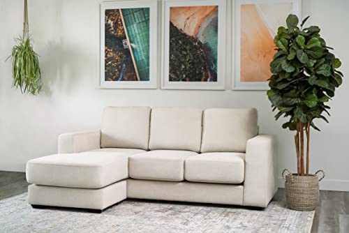 Abbyson Living Stain-Resistant Fabric Reversible Sofa Chaise Sectional (Sand)