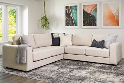 Abbyson Living Stain-Resistant 3 Piece Fabric Sectional (Sand)