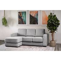 Abbyson Living Stain-Resistant Fabric Reversible Sofa Chaise Sectional (Light Gray)
