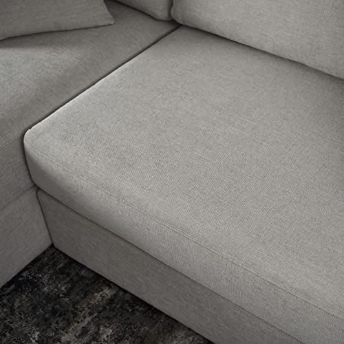 Abbyson Living Stain Resistant Fabric Cuddler Sectional (Light Gray)