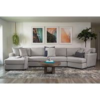 Abbyson Living Stain Resistant Fabric Cuddler Sectional (Light Gray)