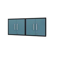 Manhattan Comfort Eiffel Floating Garage Storage with Lock and Key, Space Saver Wall Cabinet, Set of 2, Blue