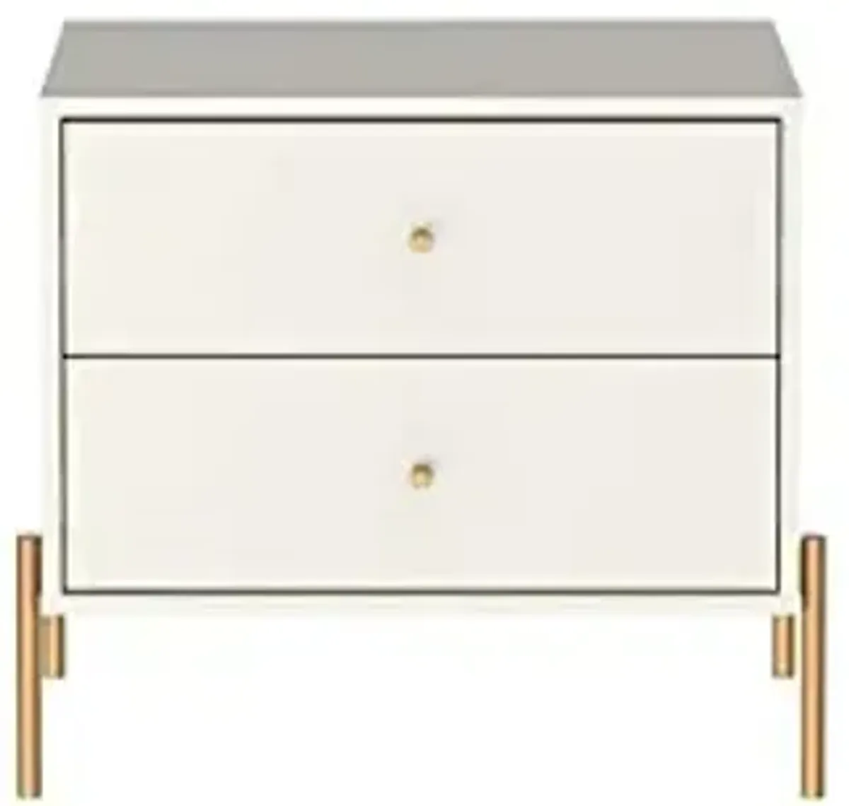 Full Extension Drawer Nightstand, Modern Bedside, End Table with 2 Full Extension Drawers for The Bedroom and Living Room, Set of 2