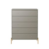 Manhattan Comfort Jasper 5.0 Dresser for Bedroom with Steel Gold Legs, Modern Style Full Extension Chest of Drawers for Closet or Living Room, Grey