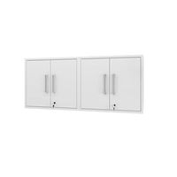 Manhattan Comfort Eiffel Floating Garage Storage with Lock and Key, Space Saver Wall Cabinet, Set of 2, White