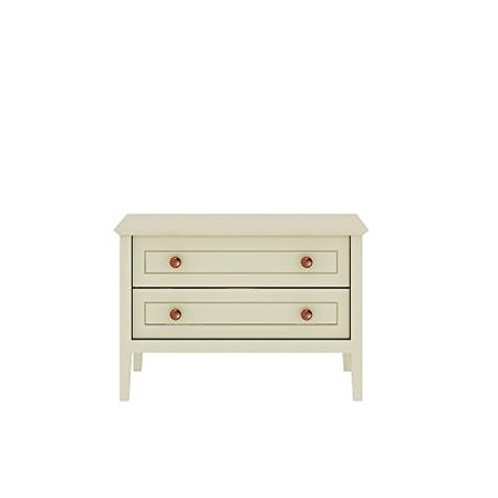 Manhattan Comfort Crown Bachelor Dresser with Rose Gold Metal Accent, Modern Chest of Drawers for The Bedroom and Living Room, Works as a 30" TV Stand, Off White