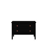 Manhattan Comfort Crown Bachelor Dresser with Rose Gold Metal Accent, Modern Chest of Drawers for The Bedroom and Living Room, Works as a 30" TV Stand, Black