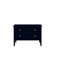 Manhattan Comfort Crown Bachelor Dresser with Rose Gold Metal Accent, Modern Chest of Drawers for The Bedroom and Living Room, Works as a 30" TV Stand, Tatiana Midnight Blue