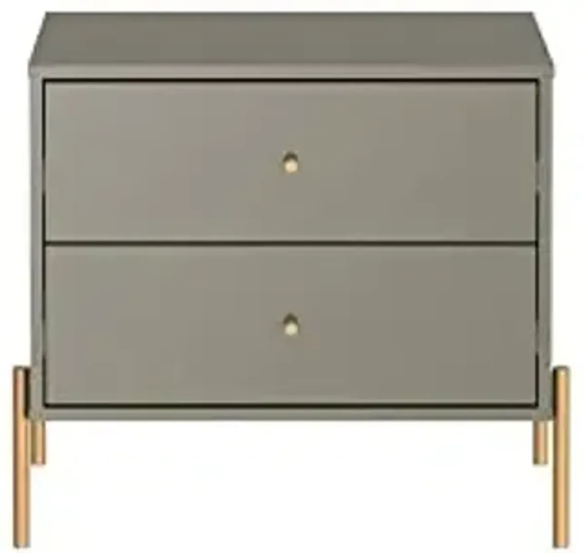 Manhattan Comfort Full Extension Drawer Nightstand, Modern Bedside, End Table with 2 Full Extension Drawers for The Bedroom and Living Room, Set of 2