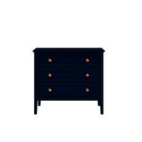 Manhattan Comfort Crown 31.29" Dresser with Rose Gold Metal Accent, Anti-Tip Kit Included, Modern Chest of Drawers for The Bedroom and Living Room, Tatiana Midnight Blue