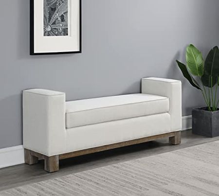 Abbyson Living Stain-Resistant King Bedroom Bench (Ivory)