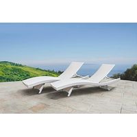 Abbyson Living Outdoor Adjustable Wicker Chaise, White