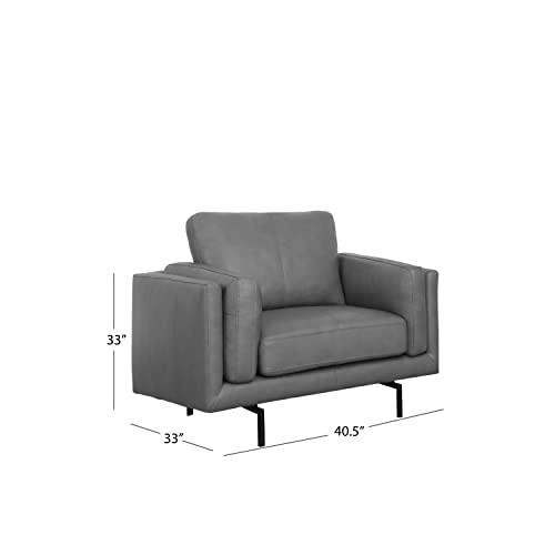 Abbyson Living 2 Piece Top Grain Leather Sofa Collection (Gray)