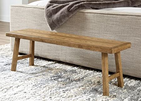 Signature Design by Ashley Dakmore Casual Bedroom Bench, Light Brown