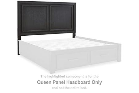 Signature Design by Ashley Foyland Contemporary Panel Headboard ONLY, Queen, Black