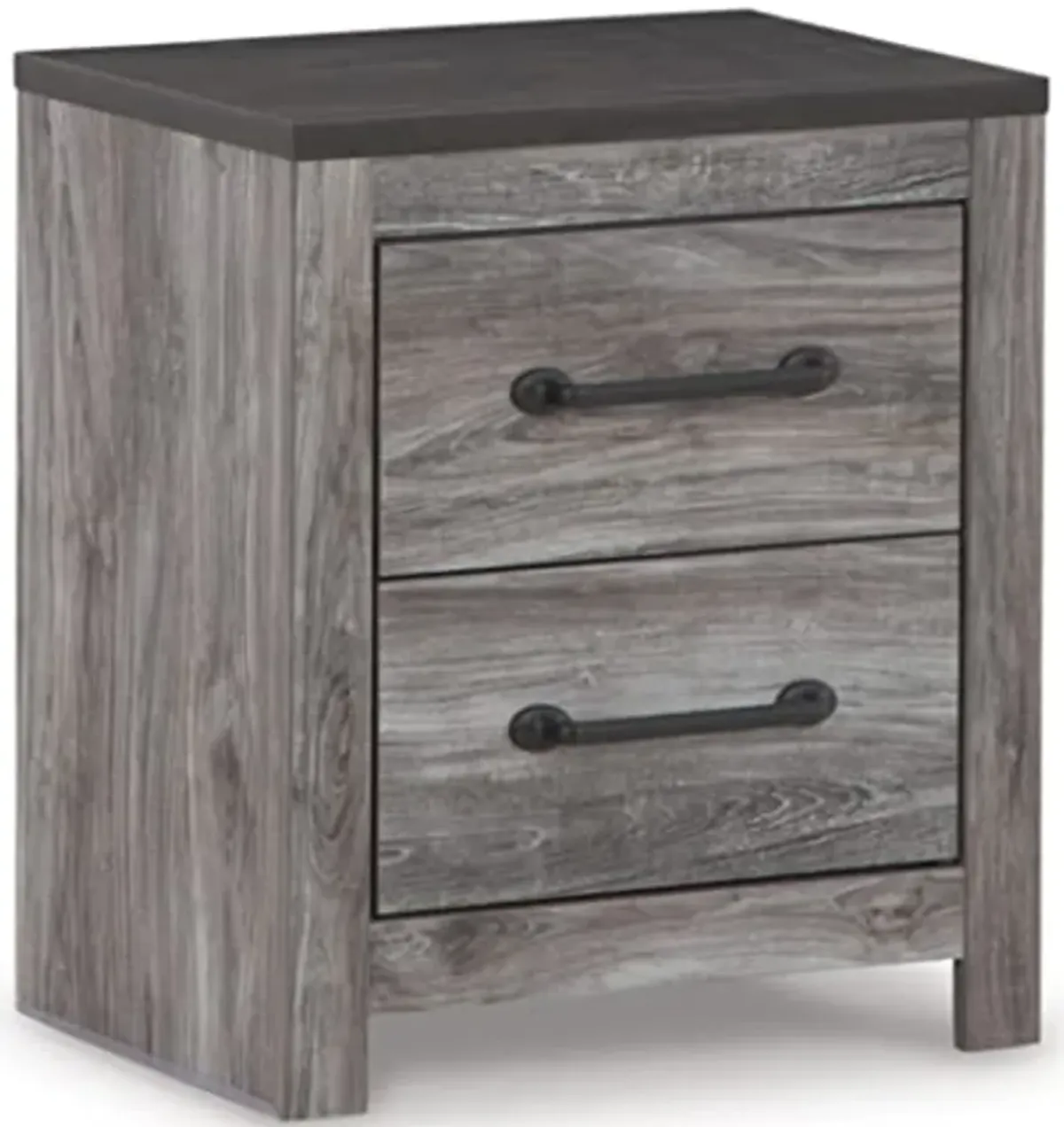 Signature Design by Ashley Bronyan 2 Drawer Nightstand, 22"W x 16"D x 25"H, Gray