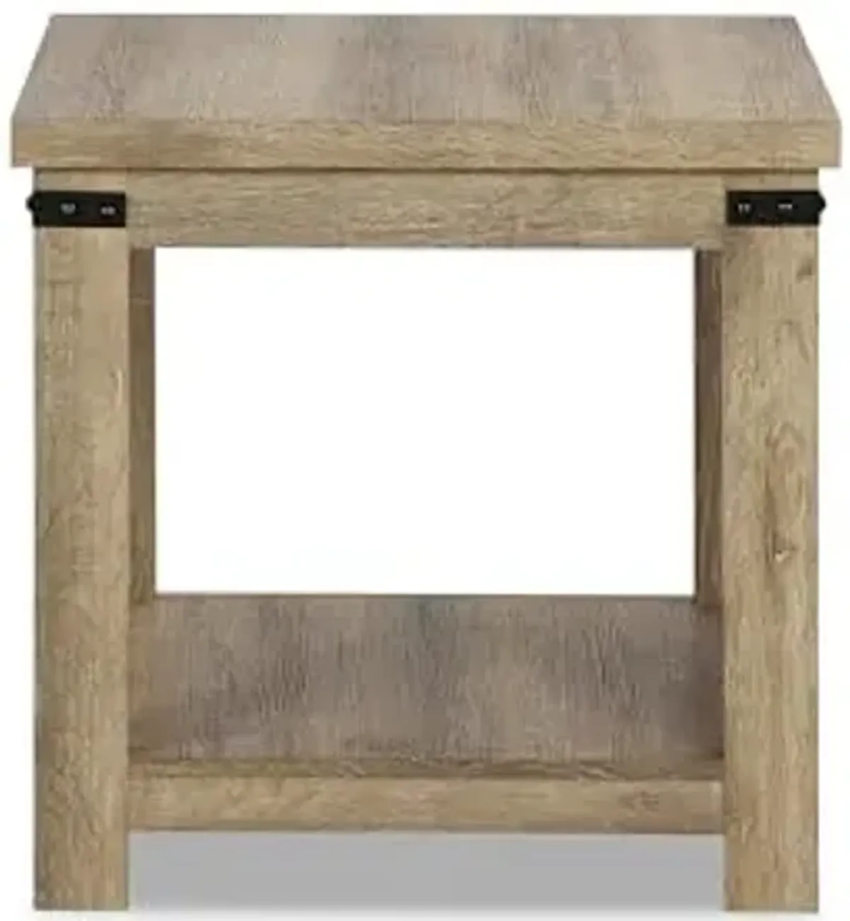 Signature Design by Ashley Calaboro Rustic End Table with Shelf, Light Brown
