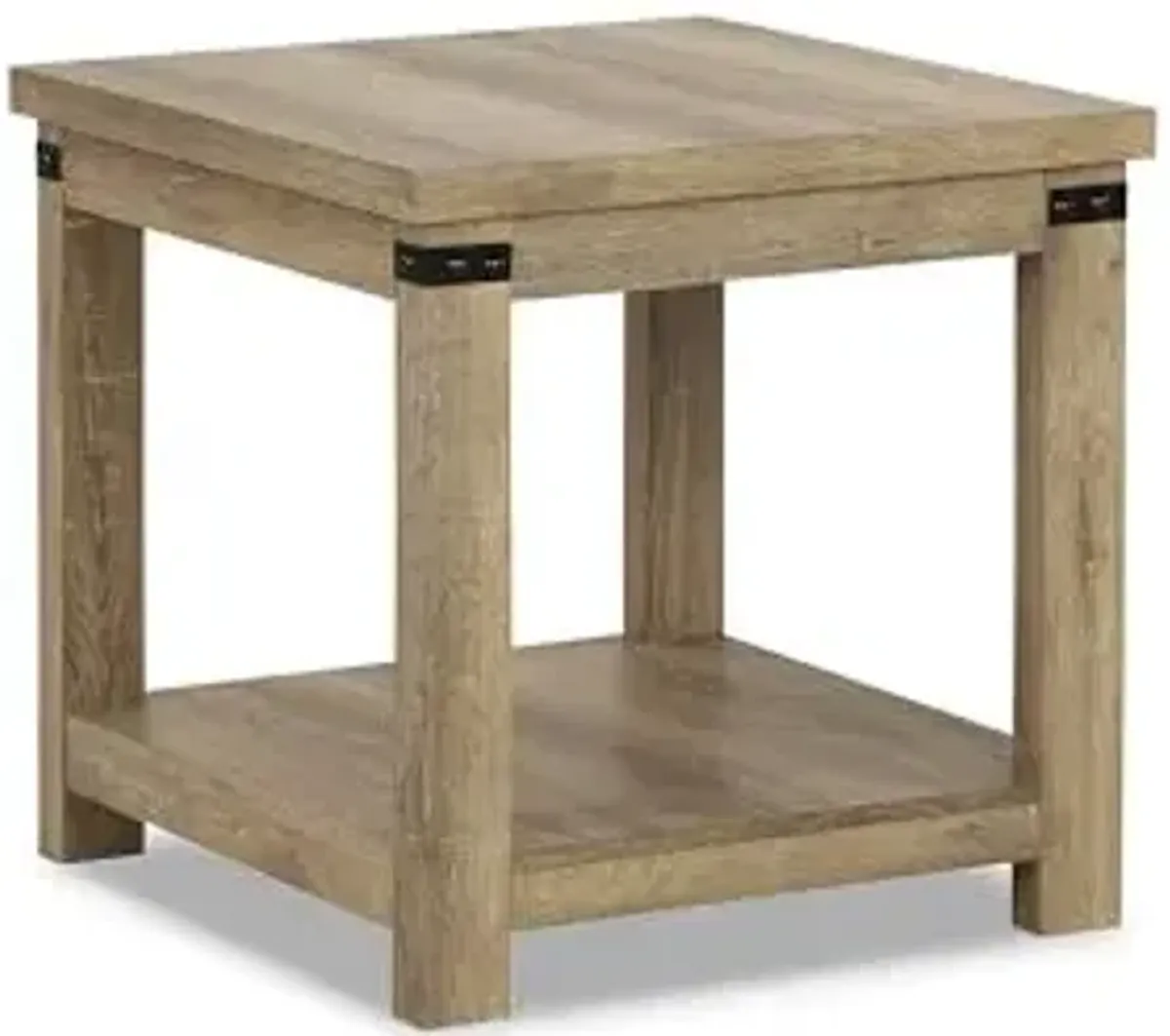 Signature Design by Ashley Calaboro Rustic End Table with Shelf, Light Brown