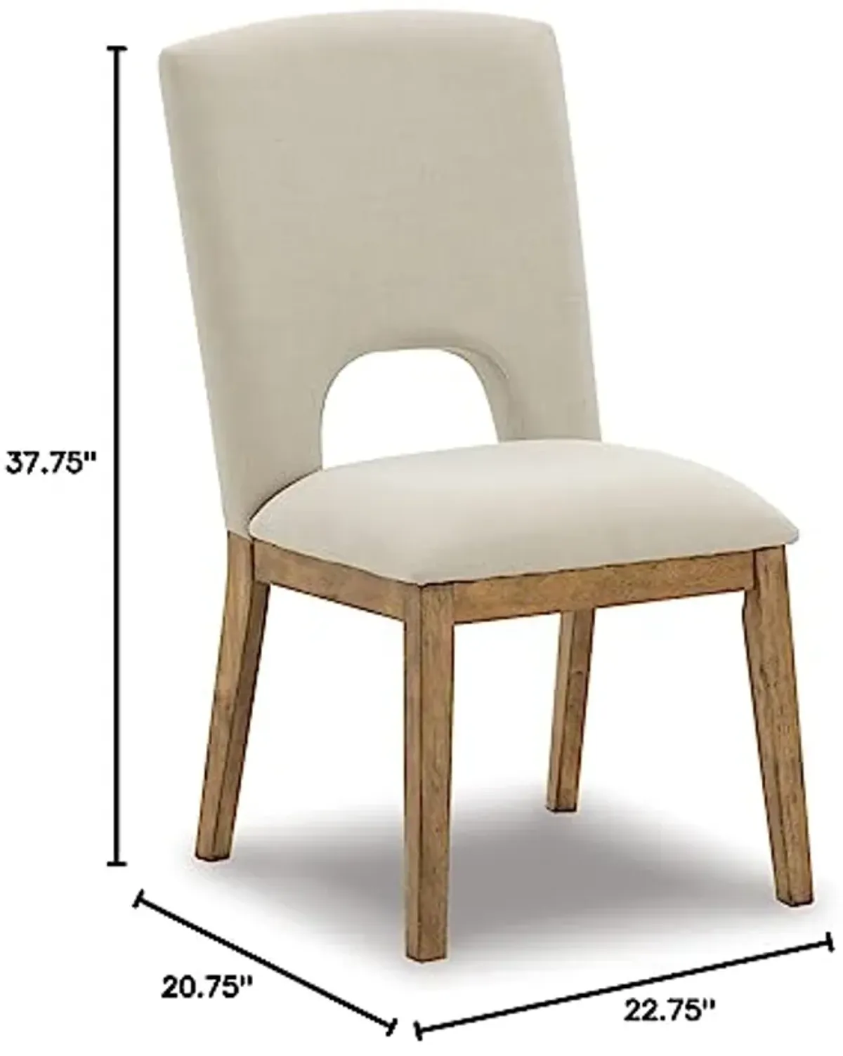 Signature Design by Ashley Dakmore Dining Upholstered Side Chair, 2 Count, Light Brown & Beige