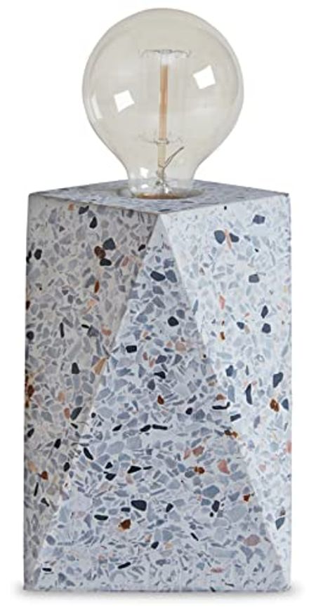 Signature Design by Ashley Maywick 7.13" Contemporary Concrete Table Lamp, White & Gray